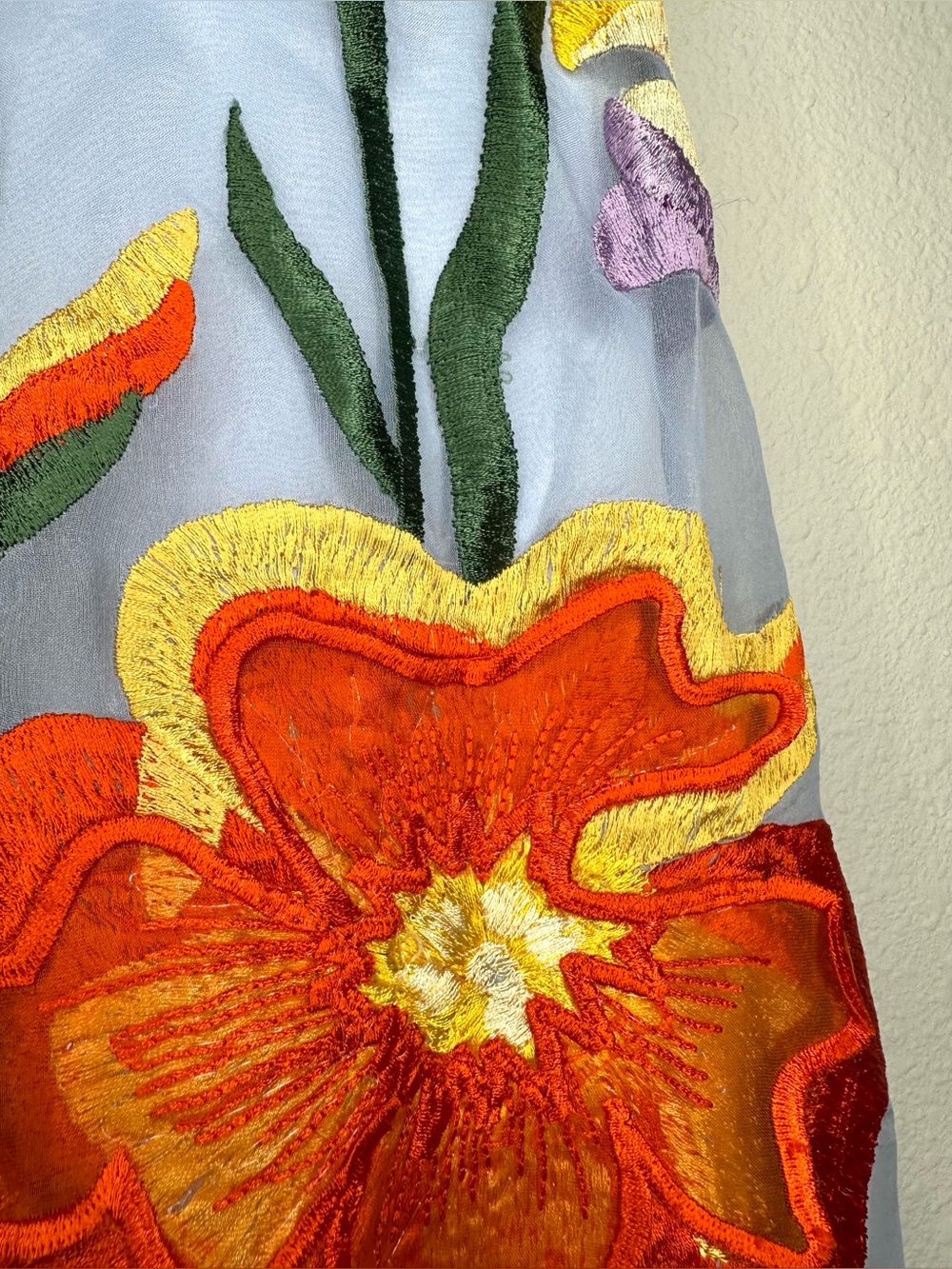 Anthropologie Maeve Floral Appliqué Embroidered Organza Strapless Mini Dress M - Picture 9 of 16